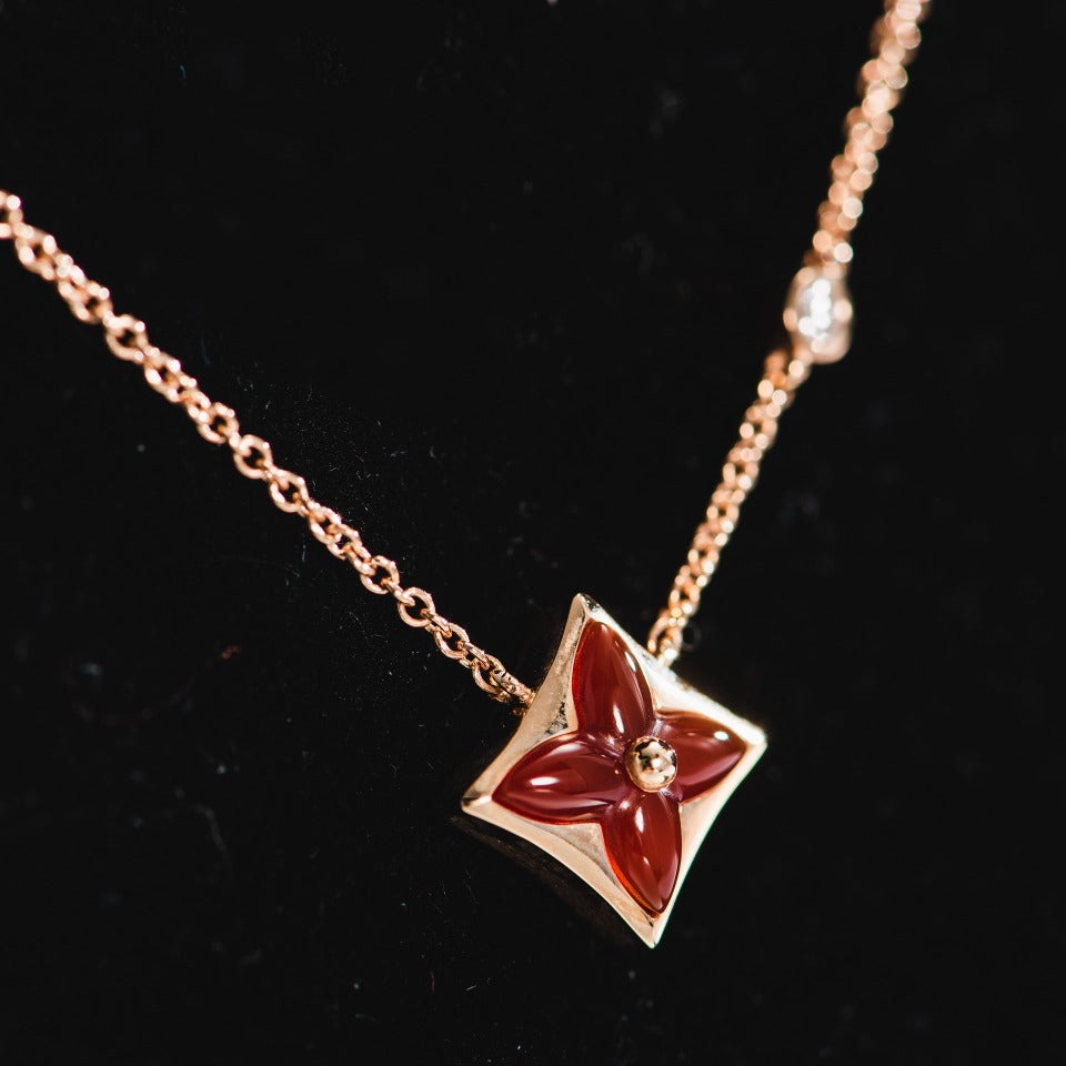 [Agudo Jewelry]STAR NECKLACE PINK GOLD 1 DIAMOND