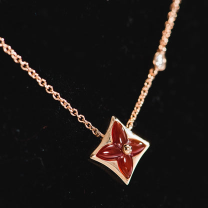 [Agudo Jewelry]STAR NECKLACE PINK GOLD 1 DIAMOND