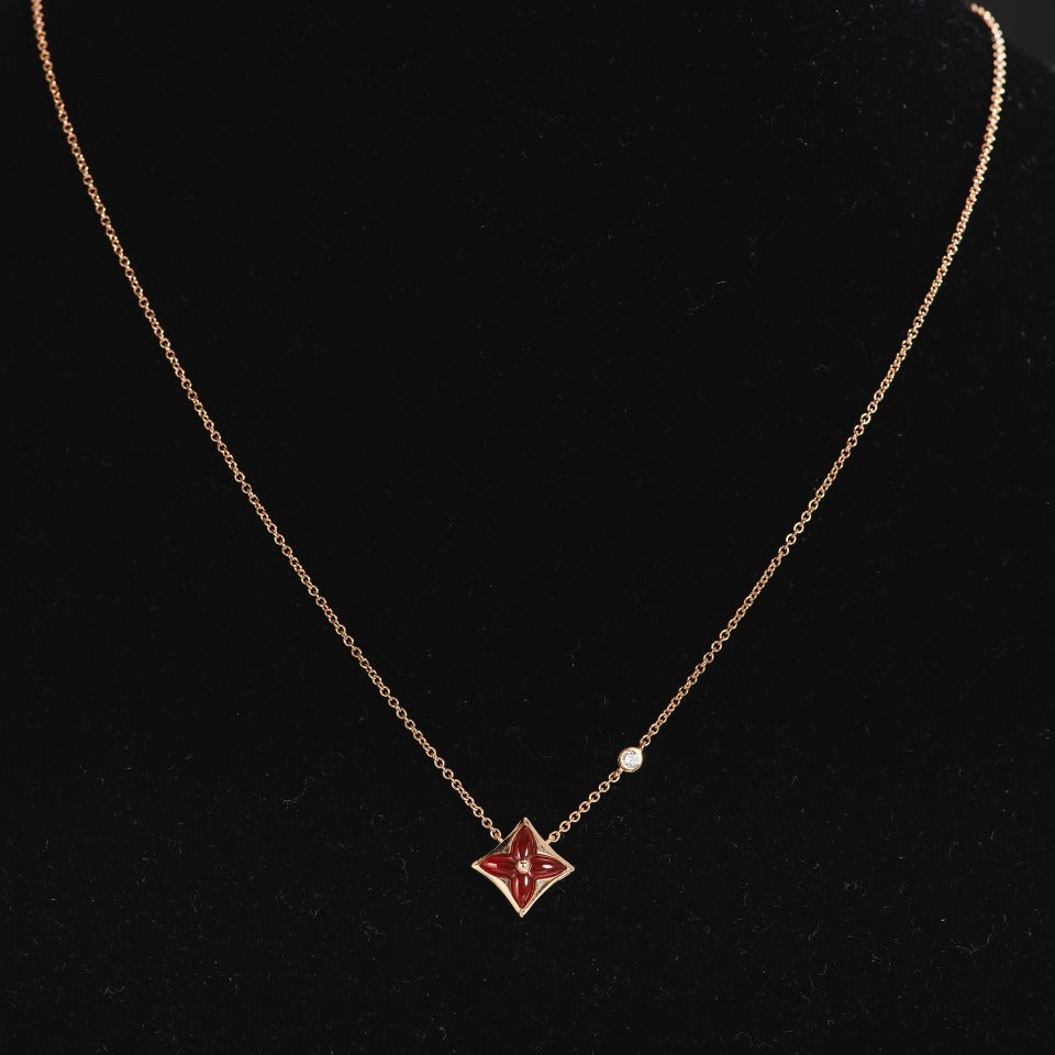 [Agudo Jewelry]STAR NECKLACE PINK GOLD 1 DIAMOND