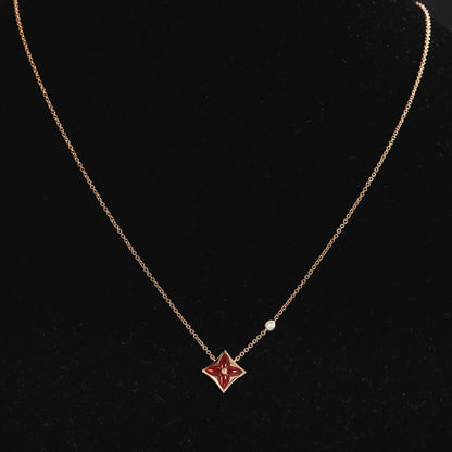 [Agudo Jewelry]STAR NECKLACE PINK GOLD 1 DIAMOND