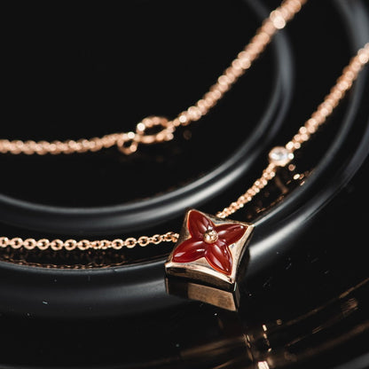 [Agudo Jewelry]STAR NECKLACE PINK GOLD 1 DIAMOND