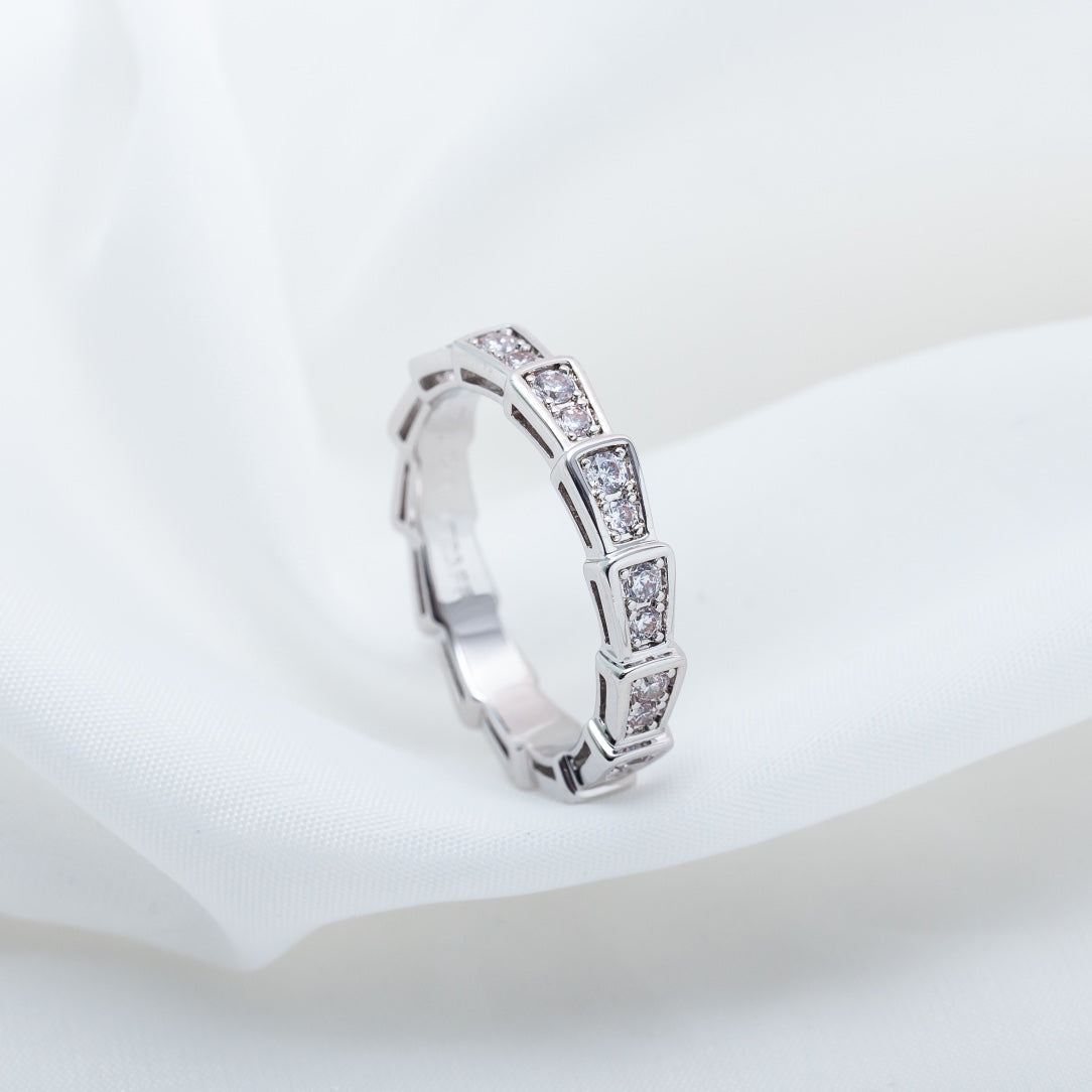 [Agudo  Jewelry]SERPENTI RING SILVER DIAMOND PAVED 3MM