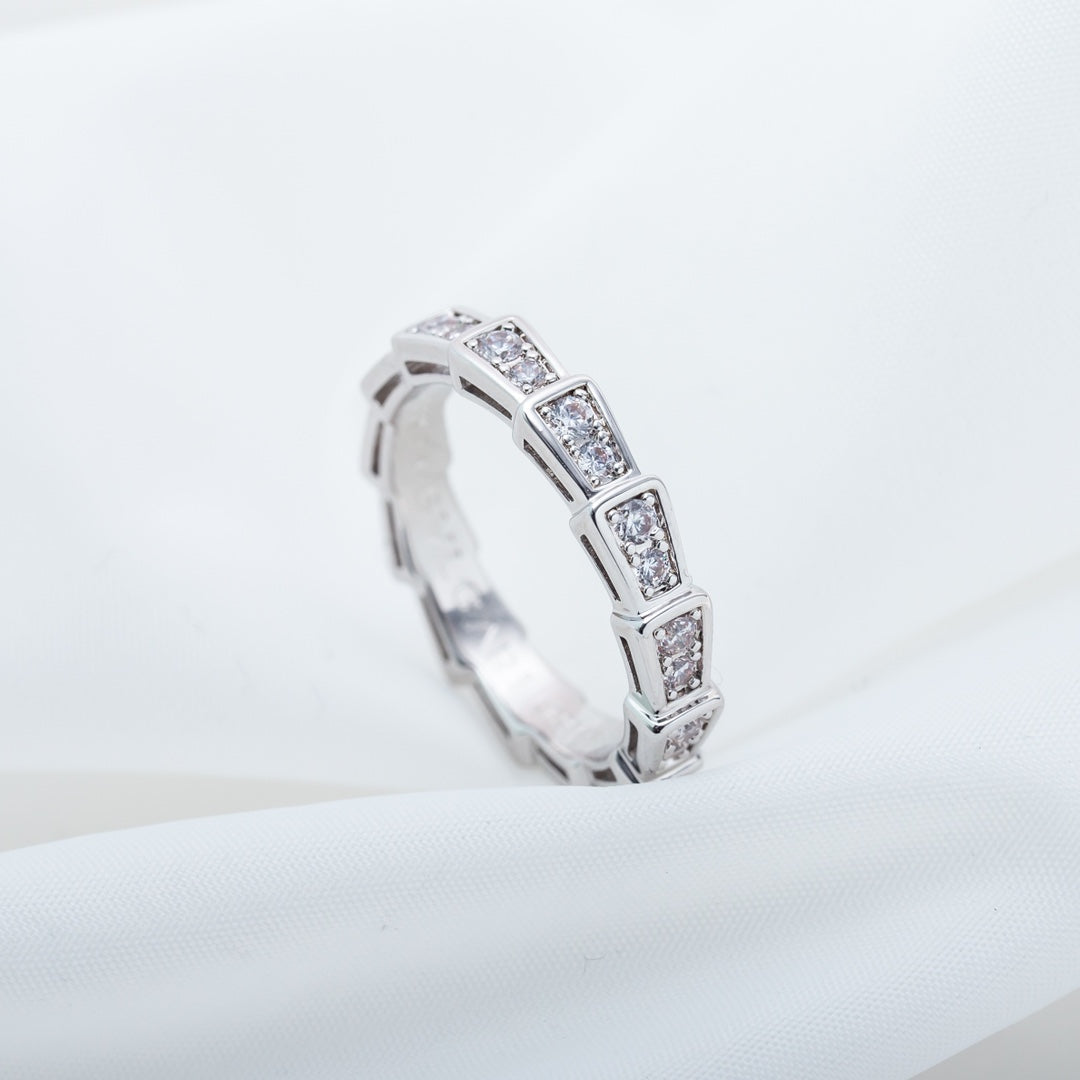 [Agudo  Jewelry]SERPENTI RING SILVER DIAMOND PAVED 3MM