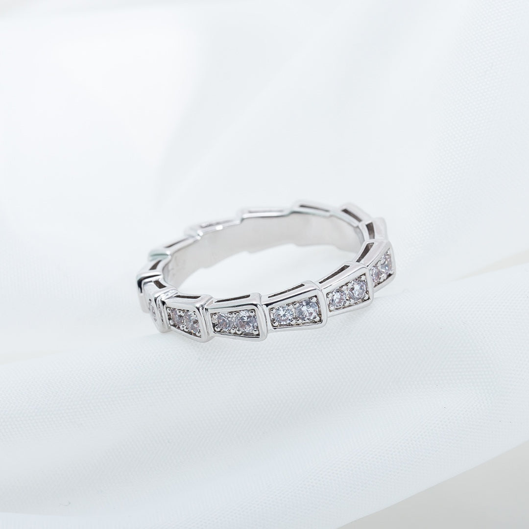 [Agudo  Jewelry]SERPENTI RING SILVER DIAMOND PAVED 3MM