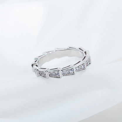 [Agudo  Jewelry]SERPENTI RING SILVER DIAMOND PAVED 3MM