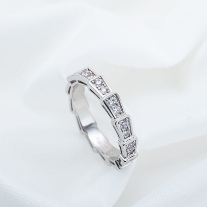 [Agudo  Jewelry]SERPENTI RING SILVER DIAMOND PAVED 3MM