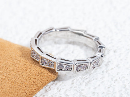 [Agudo  Jewelry]SERPENTI RING SILVER DIAMOND PAVED 3MM