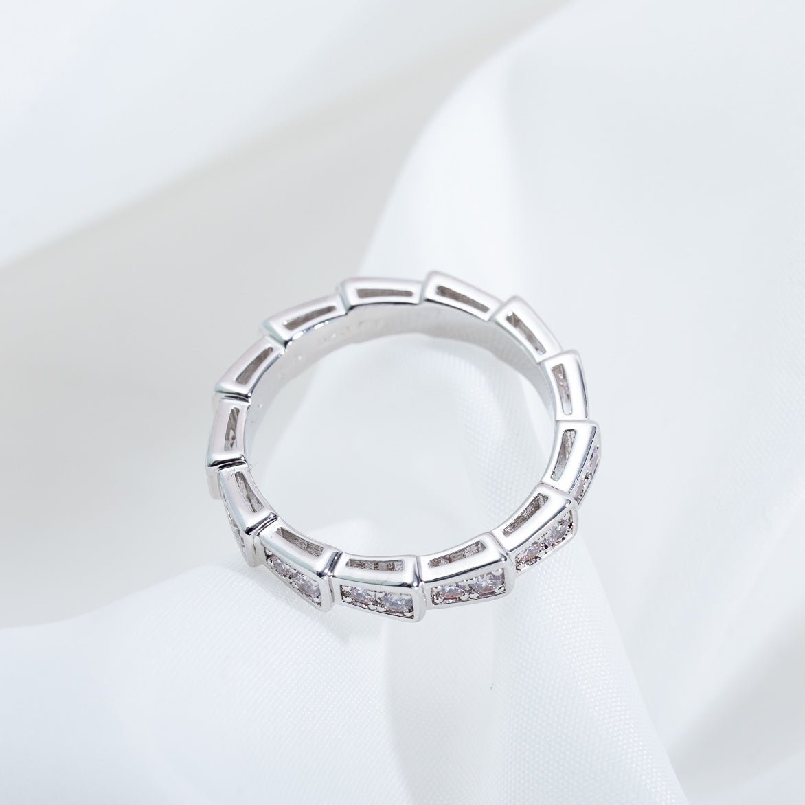 [Agudo  Jewelry]SERPENTI RING SILVER DIAMOND PAVED 3MM