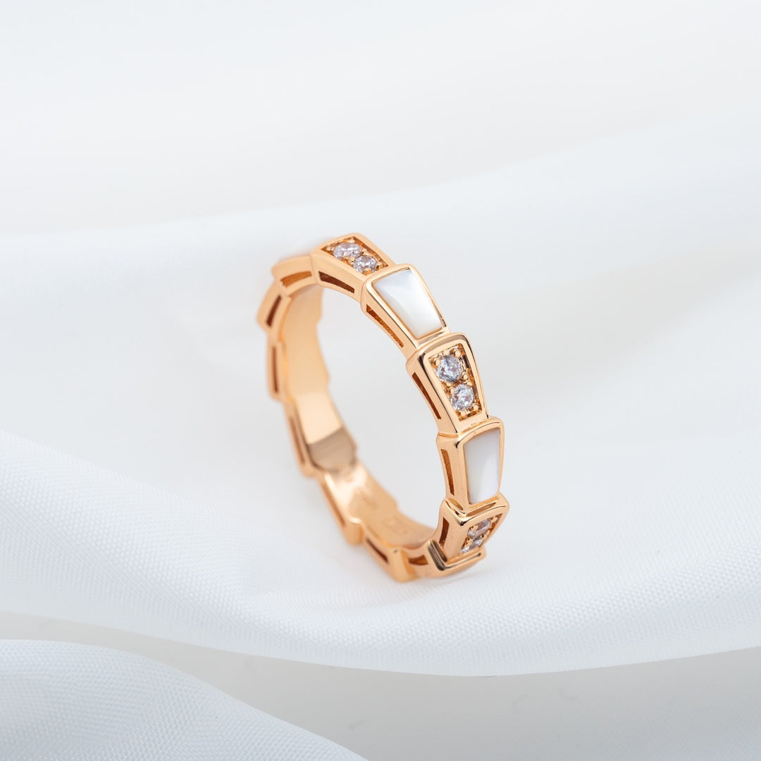 [Agudo  Jewelry]SERPENTI RING PINK GOLD DIAMOND MOP 3MM