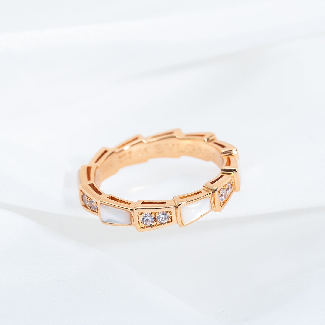 [Agudo  Jewelry]SERPENTI RING PINK GOLD DIAMOND MOP 3MM