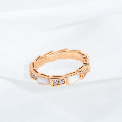 [Agudo  Jewelry]SERPENTI RING PINK GOLD DIAMOND MOP 3MM