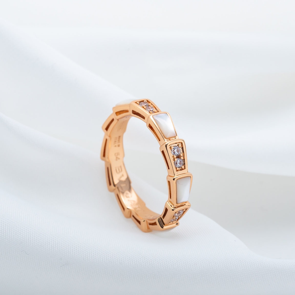 [Agudo  Jewelry]SERPENTI RING PINK GOLD DIAMOND MOP 3MM