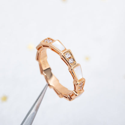 [Agudo  Jewelry]SERPENTI RING PINK GOLD DIAMOND MOP 3MM