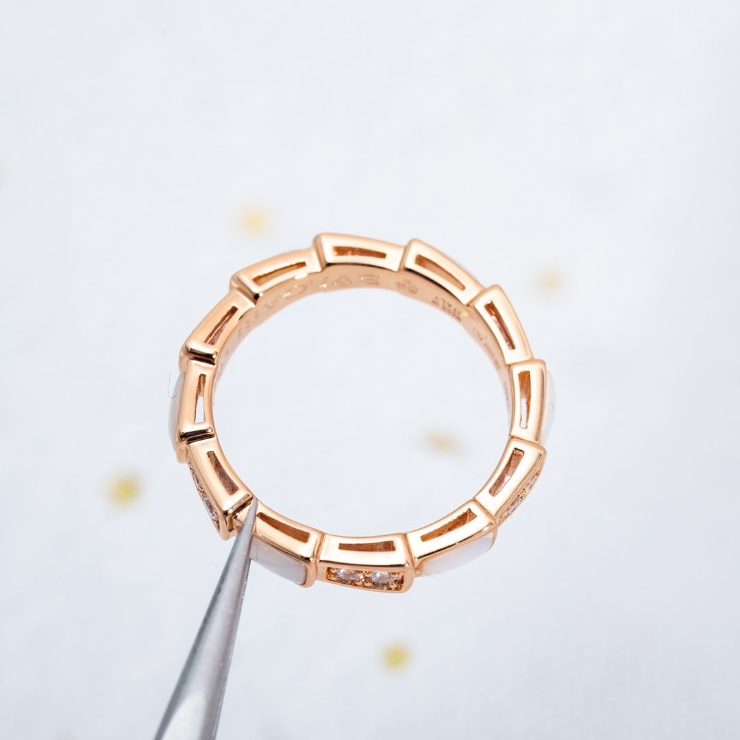 [Agudo  Jewelry]SERPENTI RING PINK GOLD DIAMOND MOP 3MM