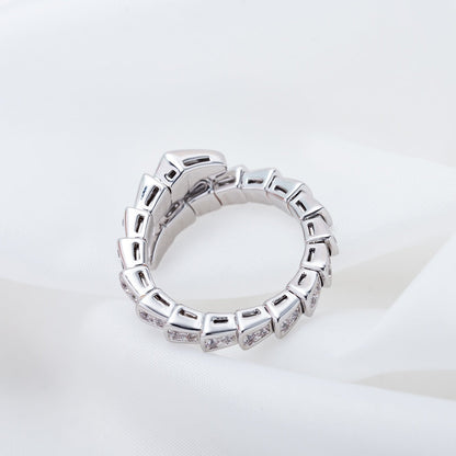 [Agudo  Jewelry]SERPENTI RING SILVER DIAMOND PAVED 4MM