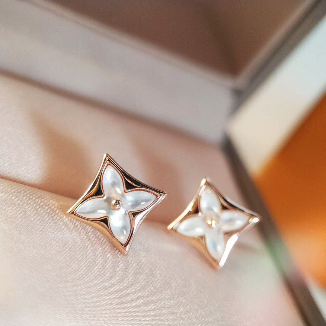 [Agudo Jewelry]STAR MOP PINK GOLD EARRINGS