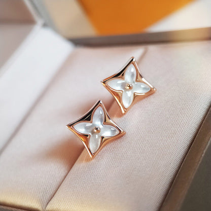 [Agudo Jewelry]STAR MOP PINK GOLD EARRINGS