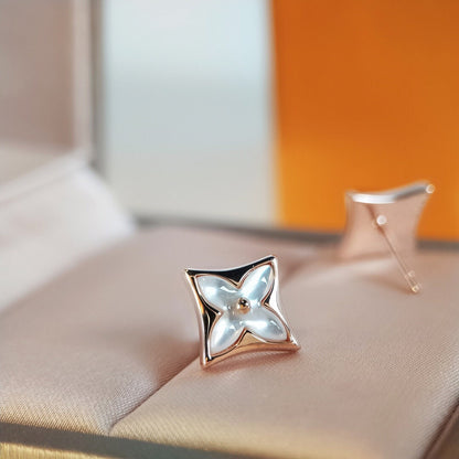 [Agudo Jewelry]STAR MOP PINK GOLD EARRINGS