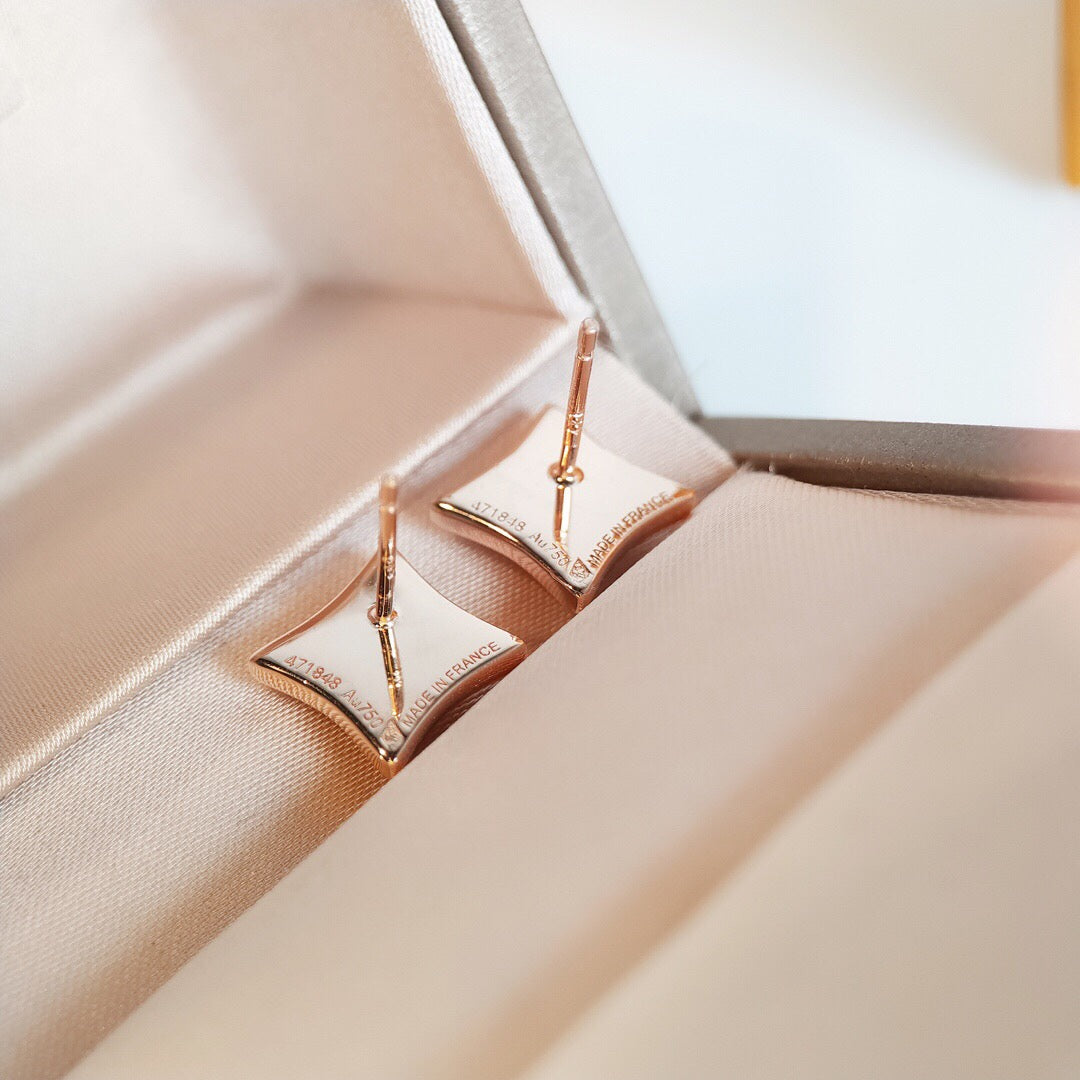 [Agudo Jewelry]STAR MOP PINK GOLD EARRINGS