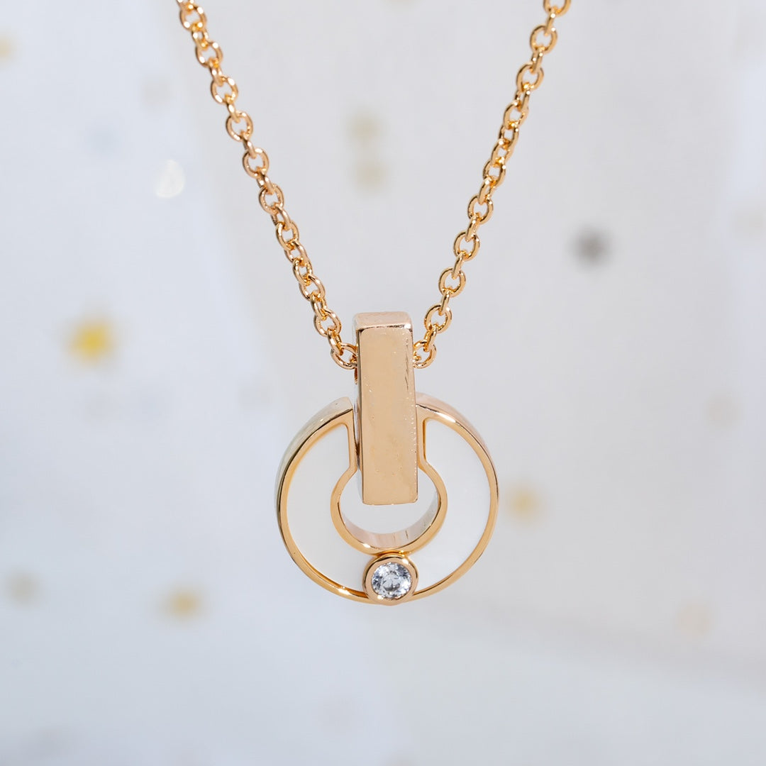 [Agudo Jewelry]GARI NECKLACE PINK GOLD MOP