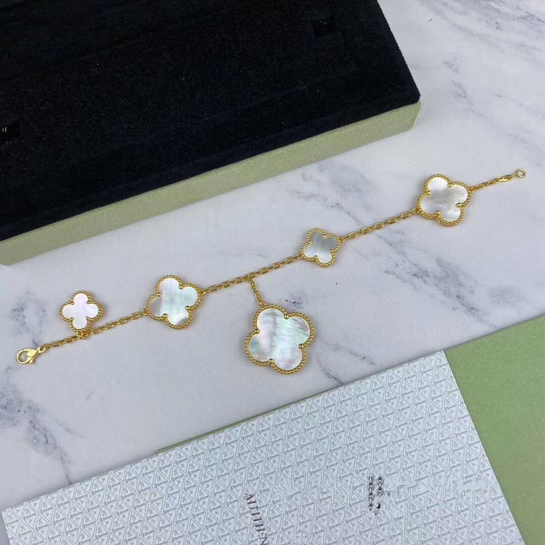 [Agudo Jewelry]MAGIC CLOVER MOP GOLD BRACELET 5 MOTIFS