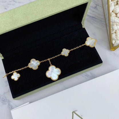 [Agudo Jewelry]MAGIC CLOVER MOP GOLD BRACELET 5 MOTIFS