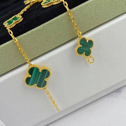 [Agudo Jewelry]MAGIC CLOVER MALACHITE GOLD BRACELET 5 MOTIFS