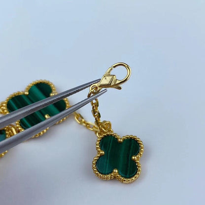 [Agudo Jewelry]MAGIC CLOVER MALACHITE GOLD BRACELET 5 MOTIFS