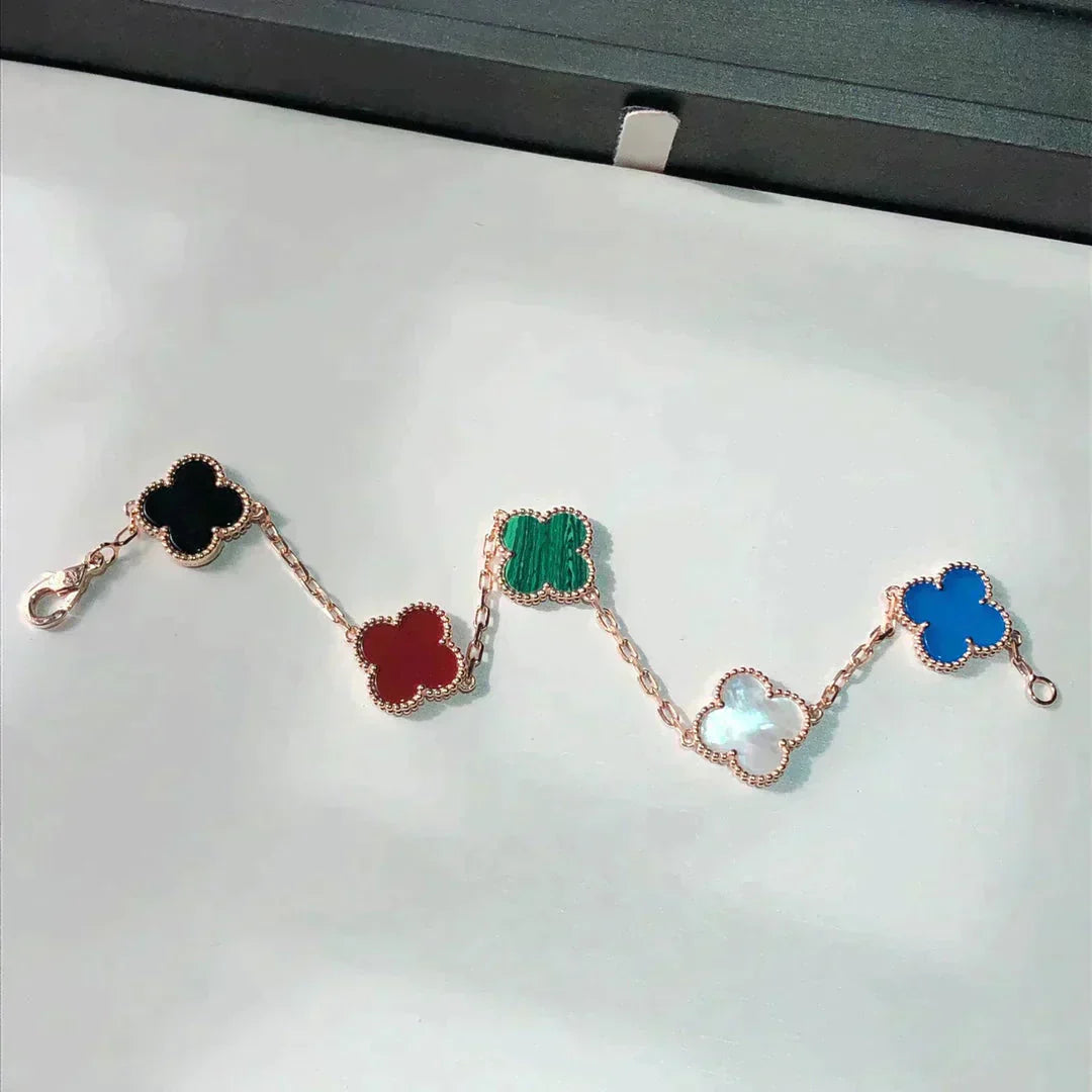 [Agudo Jewelry]CLOVER 5 MOTIFS MULTICOLOR  BRACELET