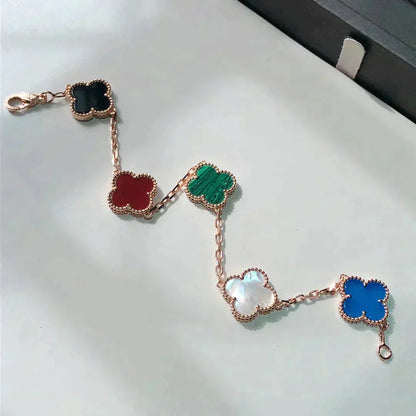 [Agudo Jewelry]CLOVER 5 MOTIFS MULTICOLOR  BRACELET