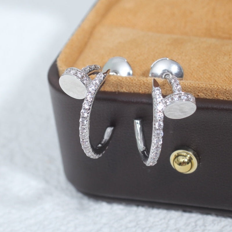 [Agudo Jewelry]JUSTE EARRINGS 12.75MM SILVER DIAMOND