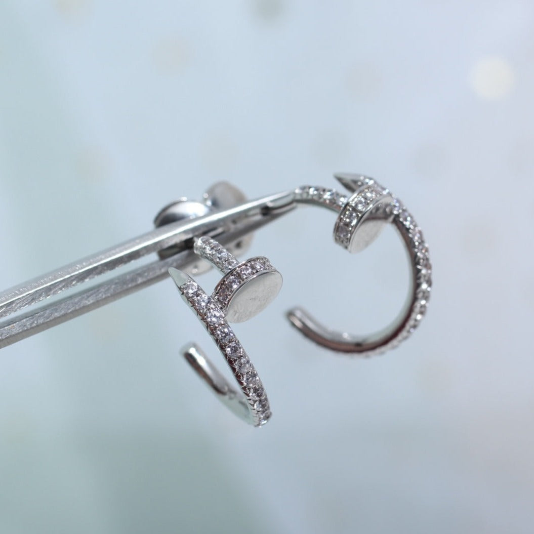 [Agudo Jewelry]JUSTE EARRINGS 12.75MM SILVER DIAMOND