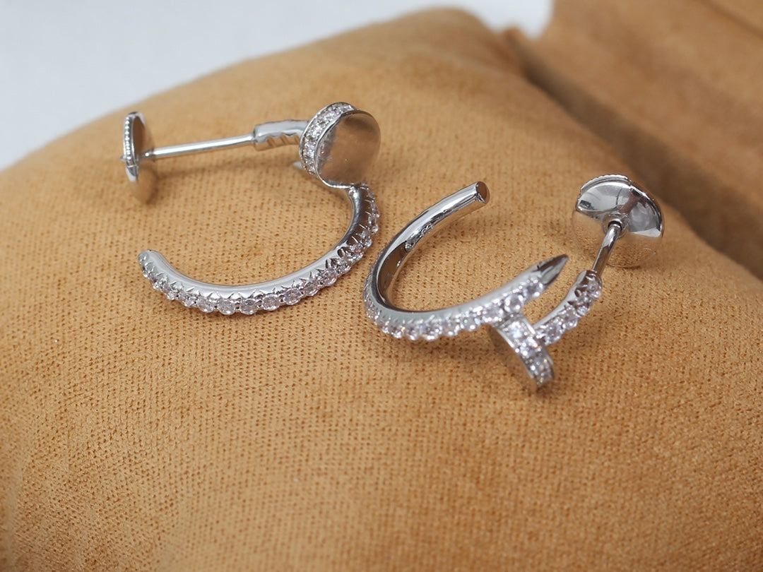 [Agudo Jewelry]JUSTE EARRINGS 12.75MM SILVER DIAMOND