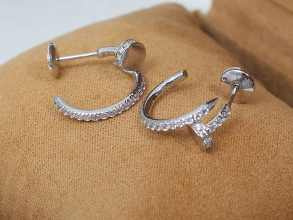 [Agudo Jewelry]JUSTE EARRINGS 12.75MM SILVER DIAMOND