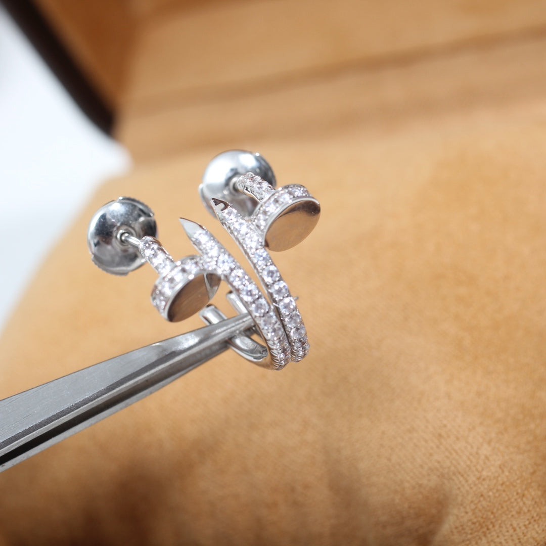 [Agudo Jewelry]JUSTE EARRINGS 12.75MM SILVER DIAMOND