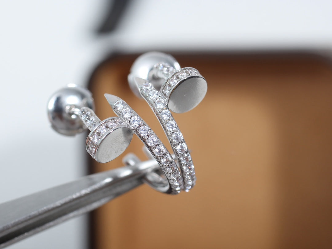 [Agudo Jewelry]JUSTE EARRINGS 12.75MM SILVER DIAMOND