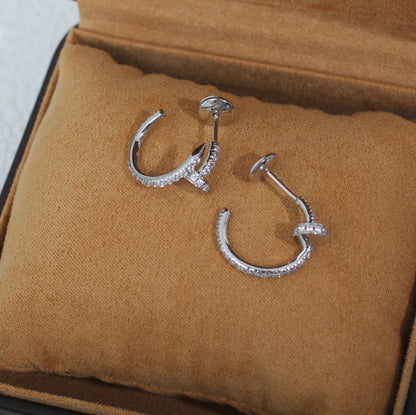 [Agudo Jewelry]JUSTE EARRINGS 12.75MM SILVER DIAMOND