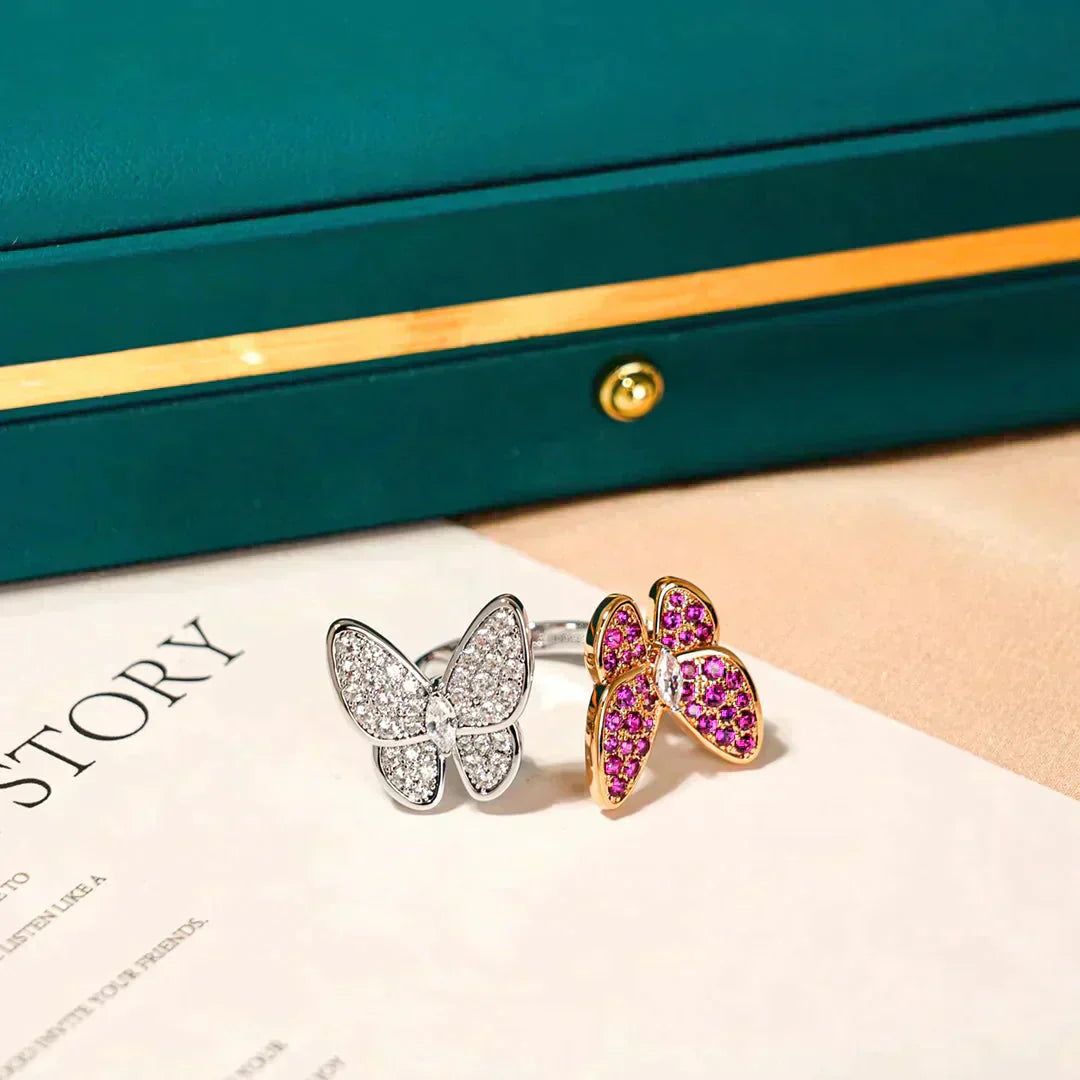 [Agudo  Jewelry]TWIN BUTTERFLY DIAMOND RING