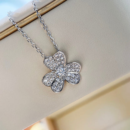 [Agudo Jewelry]CLOVER DIAMOND NECKLACE SILVER