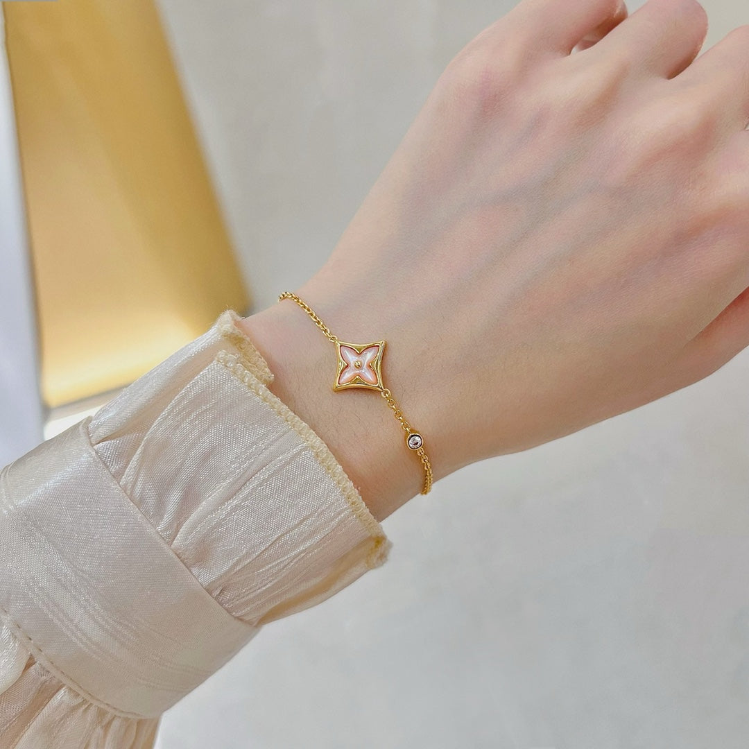 [Agudo Jewelry]STAR 1 DIAMOND PINK GOLD BRACELET