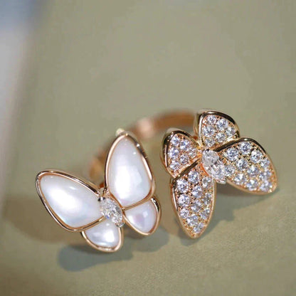 [Agudo Jewelry]TWIN BUTTERFLY DIAMOND MOP RING