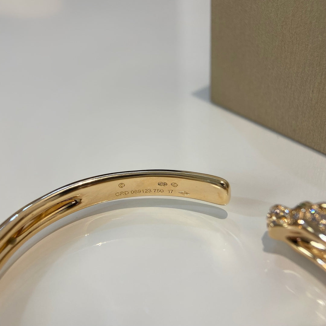 [Agudo Jewelry]PANTHERE GOLD DIAMOND OPEN BRACELET