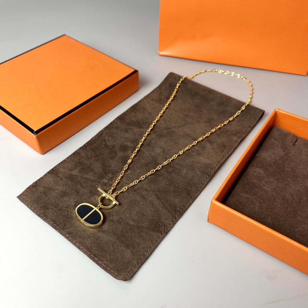 [Agudo Jewelry]CHAINE VERSO BLACK CERAMIC NECKLACE