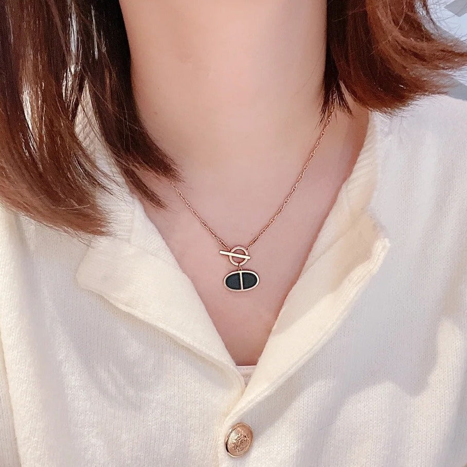 [Agudo Jewelry]CHAINE VERSO BLACK CERAMIC NECKLACE