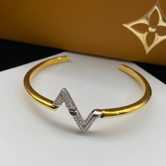 [Agudo Jewelry]VOLTE UPSITE DOWN DIAMOND GOLD OPEN BRACELET