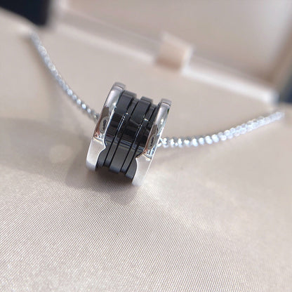 [Agudo Jewelry]ZERO 1 BLACK CERAMIC SILVER NECKLACE