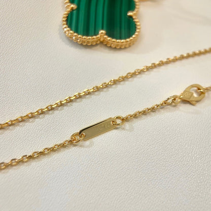 [Agudo Jewelry]CLOVER 25MM MALACHITE GOLD NECKLACE