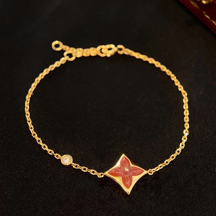 [Agudo Jewelry]COLOR STAR CARNELIAN PINK GOLD DIAMOND BRACELET