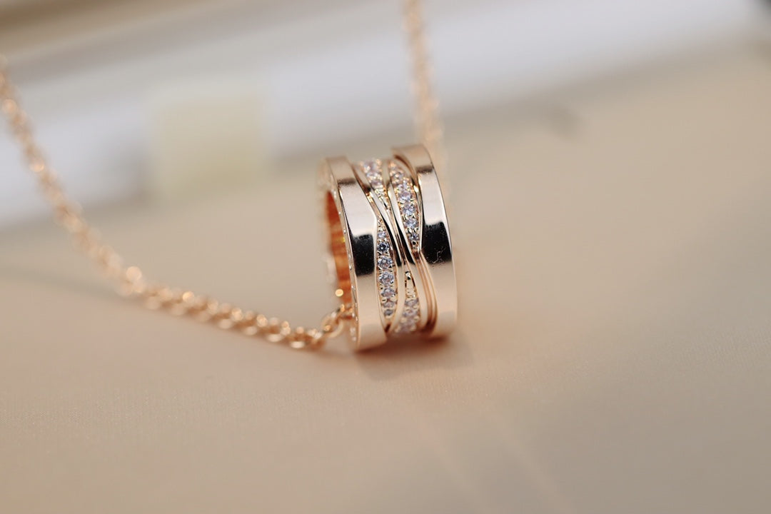 [Agudo Jewelry]ZERO 1 PINK GOLD DIAMOND NECKLACE