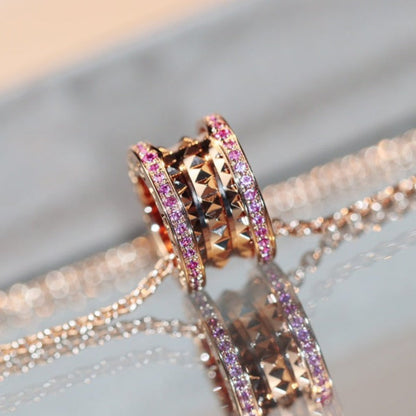 [Agudo Jewelry]ZERO 1 ROCK PINK GOLD PINK DIAMOND NECKLACE